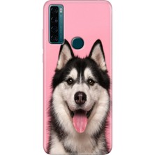 Egstech Tcl 20 Se Kılıf Baskılı Silikon Renkli Resimli Arka Kapak Hasky