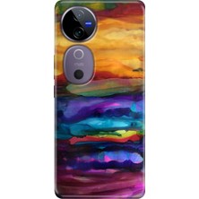 Egstech Vivo V40 Kılıf Desenli Temalı Esnek Silikon Sulu Boya