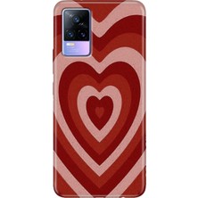 Egstech Vivo V21 Kılıf 6.44 Inc Desenli Silikon Esnek Uyumlu Kapak Mat Kalp