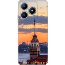 Egstech Realme C63 Kılıf Renkli Baskılı Silikon Kız Kulesi