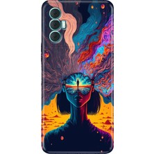 Egstech Tecno Spark 8 Pro Kılıf Renkli Silikon Kapak Girdap