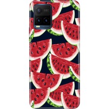 Egstech Vivo Y21S Uyumlu Kapak Kılıf Desenli Kapak Renkli Tpu Uv Karpuz