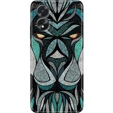 Egstech Oppo A38 Kılıf (CPH2579) Uyumlu Silikon Desenli Kalıplı Kapak Lion Mandala
