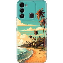 Egstech Tecno Spark 8c Kılıf Renkli Temalı Tecno 8c Silikon Malibu