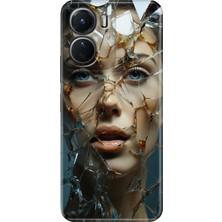 Egstech Vivo Y16 Kılıf Desenli Silikon Ermer Teknoloji Kapak Cam Kırığı