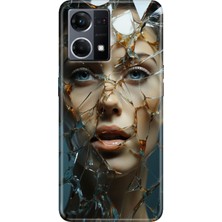 Egstech Oppo Reno 7 Kılıf (CPH2363) Desenli Silikon Kampanyalı Kapak Cam Kırığı