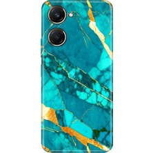 Egstech Vivo Y18 Kılıf Desenli Silikon Vivo Y18 Kapak Prag Mermer