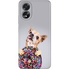 Egstech Oppo A38 Kılıf (CPH2579) Uyumlu Silikon Desenli Kalıplı Kapak Donut Dog