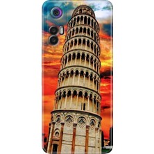 Egstech Tcl 30+ (Plus) Kılıf Silikon Renkli Resimli Arka Kapak Pizza Kulesi