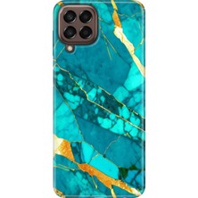 Egstech Samsung Galaxy M33 Kılıf Baskılı Esnek Silikon Kapak Prag Mermer