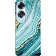 Egstech Oppo A60 Kılıf (CPH2631) Uyumlu Silikon Desenli Kalıplı Ermer Simli Taş