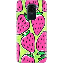 Egstech Xiaomi Redmi Note 9 6.53" Kılıf Desenli Tasarım Silikon Çilek