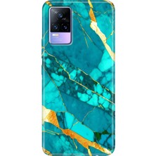 Egstech Vivo V21 Kılıf 6.44 Inc Desenli Silikon Esnek Uyumlu Kapak Prag Mermer
