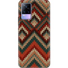 Egstech Vivo V21 Kılıf Resimli Desenli Silikon Esnek Uyumlu Kapak Zikzak