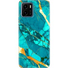 Egstech Vivo Y15S Kapak Kılıf 6.51 Inc Silikon Arka Kapak Tpu Prag Mermer