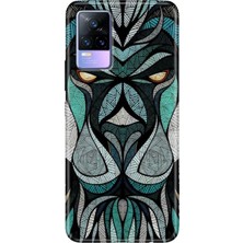 Egstech Vivo V21 Kılıf Resimli Desenli Silikon Esnek Uyumlu Kapak Lion Mandala