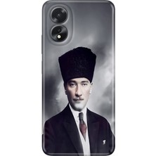 Egstech Oppo A38 Kılıf (CPH2579) Uyumlu Silikon Desenli Kalıplı Kapak Atatürk