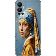 Egstech Infinix Hot 12 Kılıf Desenli Baskılı Esnek Silikon Kapak Inciküpeli