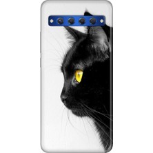 Egstech Tcl 10 Plus Kılıf Desenli Silikon Renkli Tpu Case Kedi Bakışı