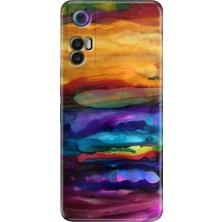 Egstech Tcl 30+ (Plus) Kılıf Silikon Renkli Resimli Arka Kapak Sulu Boya
