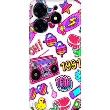 Egstech Tecno Spark 20 - 20C Kılıf Renkli Temalı Tarz Silikon 90'lar