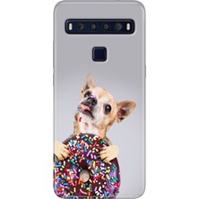 Egstech Tcl 10L Kılıf Baskılı 6.53" Silikon Renkli Resimli Arka Kapak Donut Dog