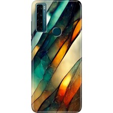 Egstech Tcl 20 Se Kılıf Baskılı Silikon Renkli Resimli Arka Kapak Flora Mermer