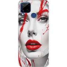 Egstech Realme C15 Kılıf Desenli Silikon Renkli Tpu Uv Lady