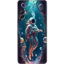 Egstech Tcl 30+ (Plus) Kılıf Silikon Renkli Resimli Arka Kapak Astronot