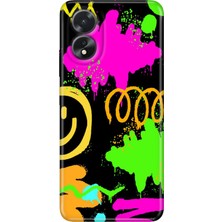 Egstech Oppo A38 Kılıf (CPH2579) Uyumlu Silikon Desenli Kalıplı Kapak Smile