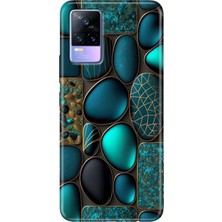 Egstech Vivo V21 Kılıf 6.44 Inc Desenli Silikon Esnek Uyumlu Kapak Marble