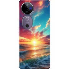 Egstech Vivo V40 Kılıf Desenli Temalı Esnek Silikon Okyanus