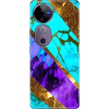 Egstech Vivo V40 Kılıf Desenli Temalı Esnek Silikon Nezih Mermer