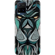 Egstech Vivo Y21S Uyumlu Kapak Kılıf Desenli Kapak Renkli Tpu Uv Lion Mandala