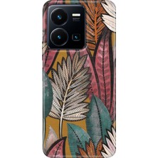 Egstech Vivo Y22S -Y35 Kılıf Desenli Kapak Renkli Tpu Uv Yapraklar