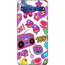 Egstech Tcl 10 Plus Kılıf Desenli Silikon Renkli Tpu Case 90'lar