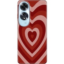 Egstech Oppo A60 Kılıf (CPH2631) Uyumlu Silikon Desenli Kalıplı Ermer Mat Kalp