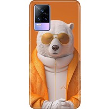 Egstech Vivo V21 Kılıf Resimli Desenli Silikon Esnek Uyumlu Kapak Stil Bear