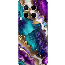 Egstech Tecno Camon 30 Kılıf (Cl6) Uyumlu Silikon Desenli Kapak Keskin Ametist