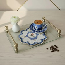 AGBTREND 2 Adet Mavi Pip Studio Uyumlu Nakışlı Kuş Detaylı Kokteyl Sunum Peçetesi