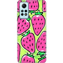 Egstech Xiaomi Redmi Note 12 Pro 4g Kılıf Desenli Outlet Silikon Çilek