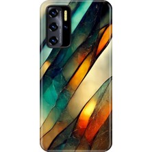 Egstech Reeder P13 Blue 2021 Kılıf Desenli Kapak Silikon Cover Flora Mermer
