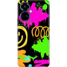 Egstech Tecno Camon 19 Pro Kılıf Renkli Temalı (CI8N) Uyumlu Silikon Smile