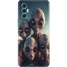 Egstech Tecno Spark 8 Pro Kılıf Renkli Silikon Kapak Ufo
