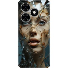 Egstech Tecno Spark Go 2024 Kılıf Baskılı Esnek Silikon Kapak Cam Kırığı