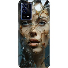Egstech Oppo A55 4g Kılıf Silikon Tasarım Stok Cam Kırığı