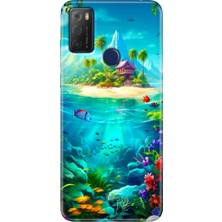 Egstech Tcl 20E Kılıf Desenli Silikon Kampanyalı Kapak Island