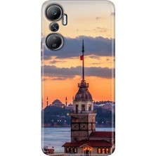 Egstech Infinix Hot 20 Kılıf (X6826C) Desenli Baskılı Esnek Silikon Kapak Kız Kulesi