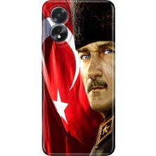 Egstech Oppo A38 Kılıf (CPH2579) Uyumlu Silikon Desenli Kalıplı Kapak Mustafa Kemal
