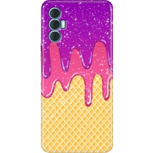 Egstech Tecno Spark 8 Pro Kılıf Renkli Silikon Kapak Krema